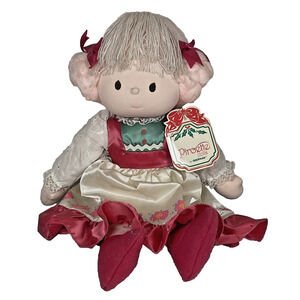 Piroette Christmas Ursula Doll Vtg 1983 Applause 16 in Red Dress Yarn Hair w/Tag
